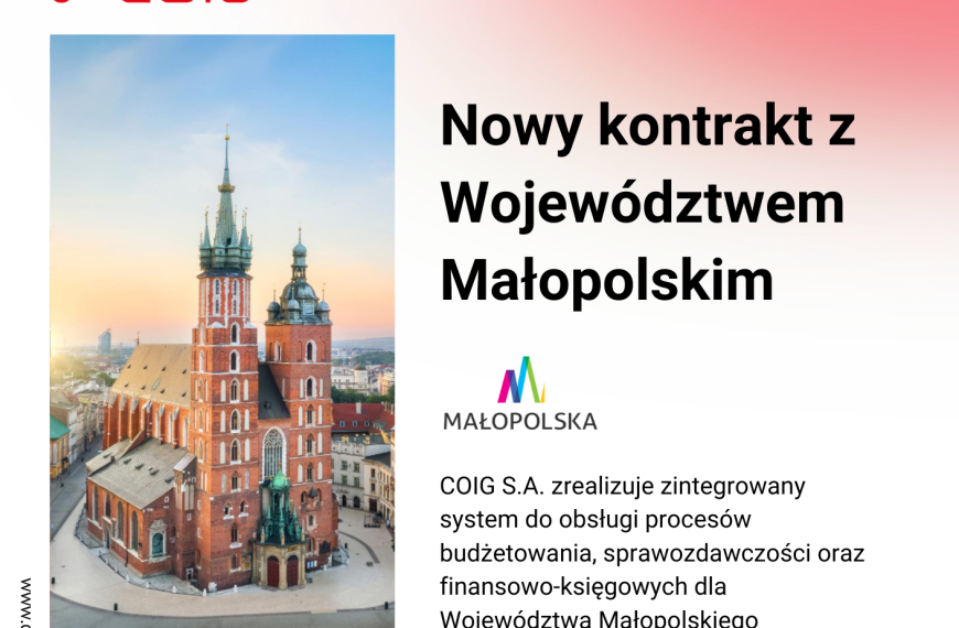 📢 Nowy kontrakt COIG.SA z Województwem Małopolskim!
